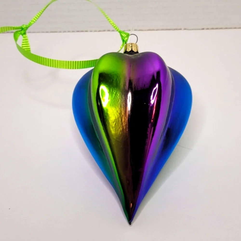 Beautiful Blue Green Purple Iridescent Teardrop Glass Ornament Pier 1 Imports 5